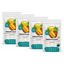 Merlanta Tropical 4'lü Set Merlanta Tropical Dondurularak Kurutulmuş (Freeze-Dried) Ananas Cipsi (Dilimlenmiş Ananas) - 25 gram x 4; 100 gram