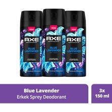 Axe Premium Collection Erkek Sprey Deodorant Blue Lavender 72 Saat Ferahlık 150 Ml X3