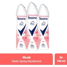 Rexona Kadın Sprey Deodorant Musk %0 Alüminyum 150 ml x3