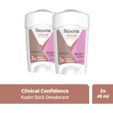 Rexona Clinical Protection Kadın Stick Deodorant Confidence 3x Güçlü Koruma 45 Ml X2