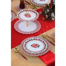 Glore Carmine 6 Kişilik Cam Pasta Tabağı Takımı