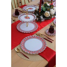 Glore Carmine 6 Kişilik Cam Servis Tabağı Takımı