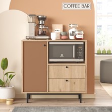 L'occi Concept Modway Serisi Kahve Köşesi Çok Amaçlı Dolap Mutfak Dolabı Sepet-Kiremit Md1-Sk