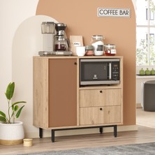 L'occi Concept Modway Serisi Kahve Köşesi Çok Amaçlı Dolap Mutfak Dolabı Sepet-Kiremit Md1-Sk