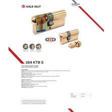 Kale Kilit | 164 KTBS Kilit Silindiri, Tuzaklı Kilit Göbeği  [68 mm, Nikel]