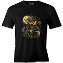 Lord T-Shirt Cadılar Bayramı - Korkuluk Bal Kabağı Siyah Erkek Tshirt