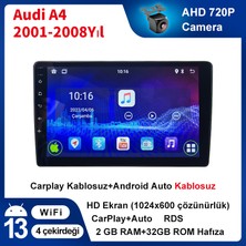 Conio Audi A4 2001-2008YIL 2GB Ram 32GB Rom Android Multimedya Sürüm 14 Kablosuz Carplay Navigasyon 9 Inç Ekran
