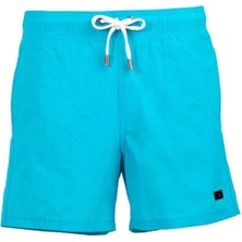 Miami Beach Turkuaz Su Itici Özellikli Naylon Kumaş Düz Renk Basic Erkek Plaj Deniz Şort Mayo - 540-TURKUAZ
