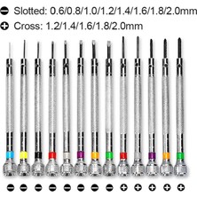 Peri Store 0.6 mm - 2.0 mm 13 Adet Saat Tornavida Seti Gözlük Düz Oluklu Düz Tornavida Seti