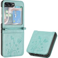 SZY Mall Samsung Galaxy Z Flip6 Manyetik Kapatma Bilek Kayışı Pu Kart Için Flip Case (Yurt Dışından)