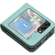 SZY Mall Samsung Galaxy Z Flip6 Manyetik Kapatma Bilek Kayışı Pu Kart Için Flip Case (Yurt Dışından)