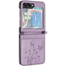 SZY Mall Samsung Galaxy Z Flip6 Manyetik Kapatma Bilek Kayışı Pu Kart Için Flip Case (Yurt Dışından)