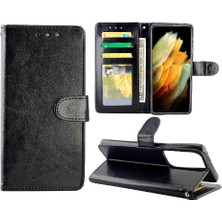 SZY Mall Samsung Galaxy S21 Ultra 5g Kart Tutucu Kickstand Manyetik Için Flip Case (Yurt Dışından)