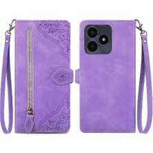 SZY Mall Realme Not 50 Çok Renkli Flip Fermuar Tarzı Cüzdan Yuvası Için Flip Case (Yurt Dışından)