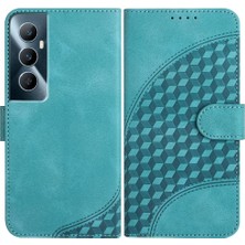 SZY Mall Realme C65 Flip Iş Geometrik Desen Pu Deri Flip Case (Yurt Dışından)