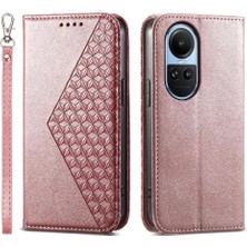 SZY Mall Oppo Oppo 10 5g Günlük Kullanım Için Flip Case Eşkenar Dörtgen Şekli Cüzdan Standı El (Yurt Dışından)