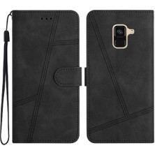 SZY Mall Samsung Galaxy A8 Artı 2018 Tam Koruma Için Flip Case Cüzdan Pu Bilek (Yurt Dışından)