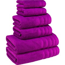 Textile Colors Çizgi Desenli  Pamuk Banyo Havlu Seti 12 Adet, Banyo El ve Yüz Havlusu, -Premium