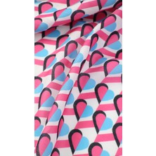 Nesscarf Kalp Desenli Pembe Soft Eşarp 95X95
