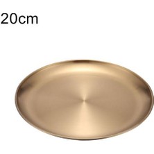 Xifu Shop B 20CM Tarzı 30 cm Paslanmaz Çelik Yuvarlak Yemek Tabak Steak Tatlı Mat Altın Tepsi Batı Steak Yuvarlak Tepsi Mutfak Sofra Takımı (Yurt Dışından)