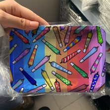 Xifu Shop B Erkek Tarzı 18CM*12.5 cm Gökkuşağı Pembe Sigara Içme Tabağı Metal Teneke Tütün Ot Sigara Kağıdı Tepsisi Depolama Ot Aksesuarları (Yurt Dışından)