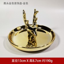 Xifu Shop B 13CM Gold Plate T Style Nordik Seramik Takı Anahtar Düzenleyici Tepsi Kolye Yüzük Ekran Tabak Tavşan Flamingo Depolama Tepsi Kaktüs Boynuz Masaüstü Tutucu (Yurt Dışından)