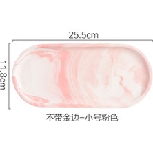 Xifu Shop B No.11 Stili Nordik Mermer Dokulu Tepsi Seramik Oval Tabak Batı Yemek Tabak Tatlı Tabak Takı Saklama Tepsisi (Yurt Dışından)