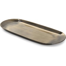 Xifu Shop B Fırçalanmış Pirinç Tarzı Çok Renkli Metal Servis Tepsisi 23X9.5X1CM Paslanmaz Çelik Oval Tepsi - Yemek, Aromaterapi Mum, Banyo Mutfak Aracı (Yurt Dışından)