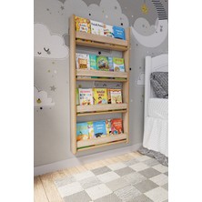 Modern Montessori 4 Raflı Mdf Çocuk Kitaplığı 120*60 cm - Sonoma 10 cm 4 Mdf Kahverengi Modern