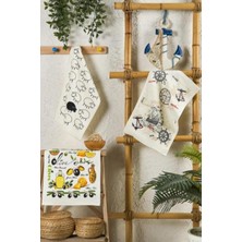 Sternen Glanz Pamuklu Sweety Abelia Kitchen Set Baskılı El Havlusu Yüz Havlusu Mutfak Havlusu 3 Adet 30 x 50 cm Set
