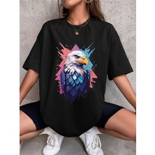 Lepiska Kartal Tişörtü -  Eagle Tshirt - Renkli Kartal Tişörtü - Colorful Eagle Tshirt