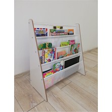 Beyaz Montessori Çocuk Odası Kitaplığı Mdf 4 29 cm 64 cm Klasik