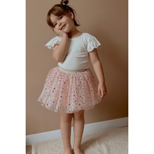 Le Mabelle Pudra  Yıldız Baskılı Kız Çocuk Tül Etek - Pauline