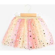 Le Mabelle Sarı  Yıldız Baskılı Kız Çocuk Tül Etek - Pauline