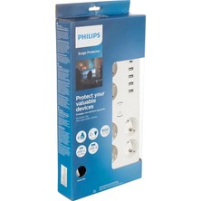 Philips SPN7060WA Akım Korumalı Priz 6'lı 900J 2m 4 USB 20W 1 Type-C 15W, Standart