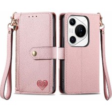 Manyi Mall Huawei Pura 70 Pro Için Flip Case Darbeye Aşk Cüzdan Fermuar Deri (Yurt Dışından)