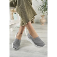 Nesil Shoes Aky 055 K.gri Triko Yazlık Kadın Ayakkabı