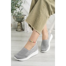 Nesil Shoes Aky 055 K.gri Triko Yazlık Kadın Ayakkabı