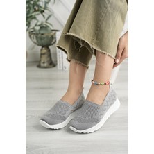 Nesil Shoes Aky 055 K.gri Triko Yazlık Kadın Ayakkabı