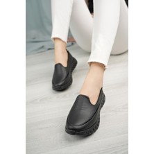 Nesil Shoes Dvm 810 Siyah Cilt Faylon Taban Kadın Yürüyüş Ayakkabısı