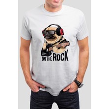 T-35 Müzisyen Köpek Baskılı Beyaz  Tişört C714