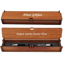 Pigado Isme Kişiye Özel Ahşap Kutu Metal Tükenmez Kalem Öğretmenler Günü