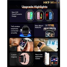 Byrtech Hk9 Mini+ Plus 1 GB Dahili Hafıza Dinamik Adalı Gen 4 Amoled Watch 10 Mini Akıllı Saat