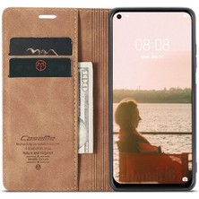 Manyi Mall Huawei P40 Lite Için Flip Case Kılıf Kart Yuvası Kickstand Vintage Pu Deri (Yurt Dışından)