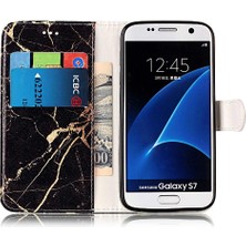 Manyi Mall Samsung Galaxy S7 Mermer Desen Tam Koruma Pu Deri Için Flip Case (Yurt Dışından)