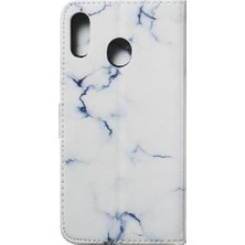 Manyi Mall Samsung Galaxy M20 Manyetik Mermer Desen Pu Deri Cüzdan Için Flip Case (Yurt Dışından)