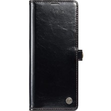 Manyi Mall Samsung Galaxy Z Için Flip Case Fold 4 5g Çılgın At Pu Deri Retro (Yurt Dışından)