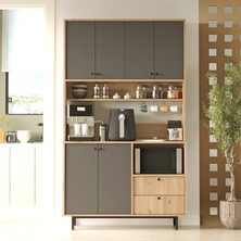 L'occi Concept Modway Serisi Kahve Köşesi Çok Amaçlı Dolap Mutfak Dolabı Sepet-Antrasit Md7-Sa