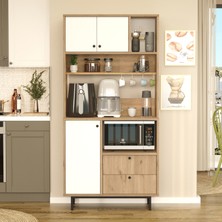 L'occi Concept Modway Serisi Kahve Köşesi Çok Amaçlı Dolap Mutfak Dolabı Sepet-Beyaz Md4-Sw