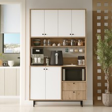 L'occi Concept Modway Serisi Kahve Köşesi Çok Amaçlı Dolap Mutfak Dolabı Sepet-Beyaz Md7-Sw